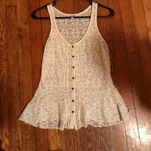 3/$30- Arizona Ivory Lace Tank